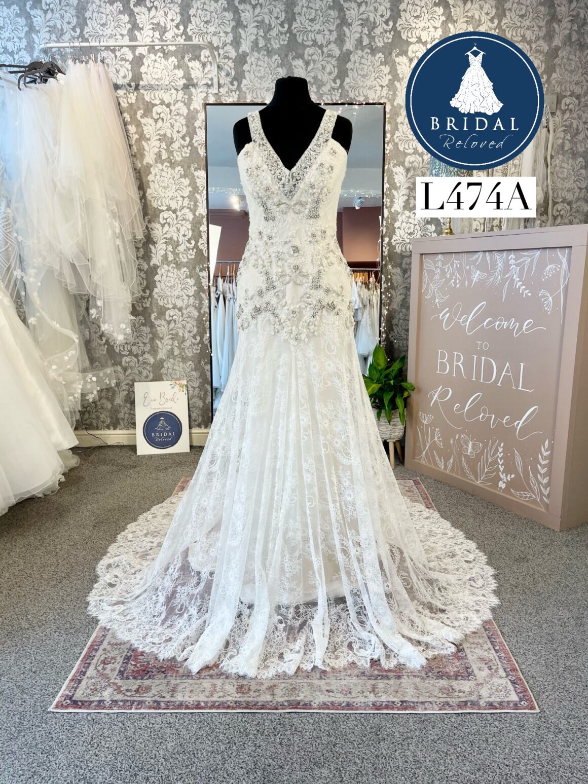 Badgley Mischka | Wedding Dress | Drop Waist | L474A