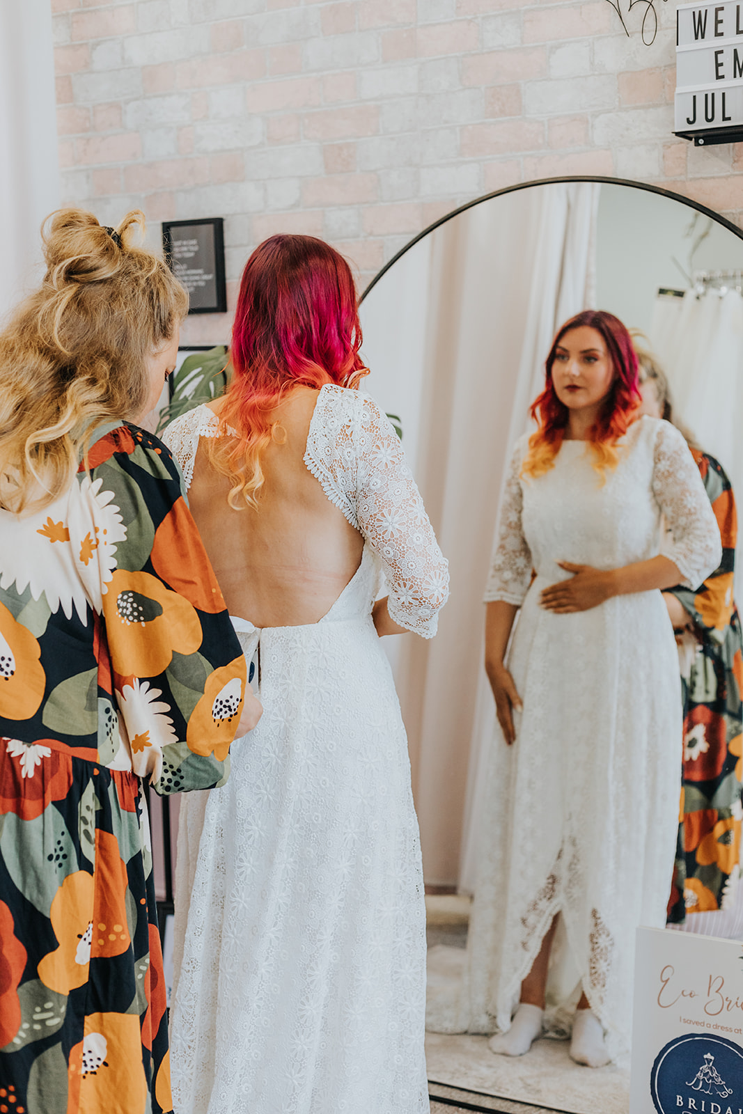 should you wear makeup to a wedding dress fitting Fit & Flare Gown with Lace Crystal Appliqué Bodice – Lotus Threads Bridal main image 0